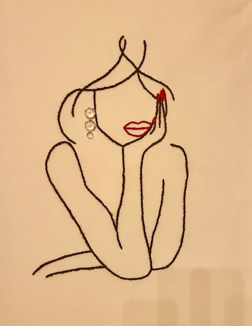 beautiful girl painting